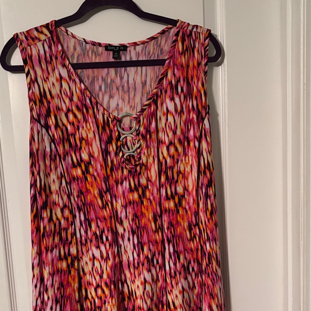Sami & Jo Pink and Orange Midi Dress